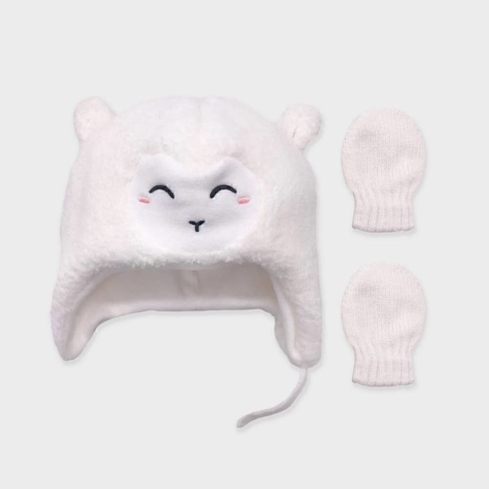 Cat & Jack Critter Beanie and Basic Magic Mitten Set 6-12M